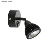 Modern Rotatable Domed Wall Sconce Light - Metal Led Lamp In Black/White With Switch Warm/White
