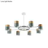 Modern Rotatable Metal Cylinder Chandelier: Macaron Style Ceiling Light For Nursing Room