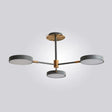 Modern Rotating Chandelier: Metallic Hanging Ceiling Light For Living Room 3 / Grey