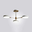 Modern Rotating Chandelier: Metallic Hanging Ceiling Light For Living Room 3 / White