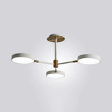 Modern Rotating Chandelier: Metallic Hanging Ceiling Light For Living Room 3 / White