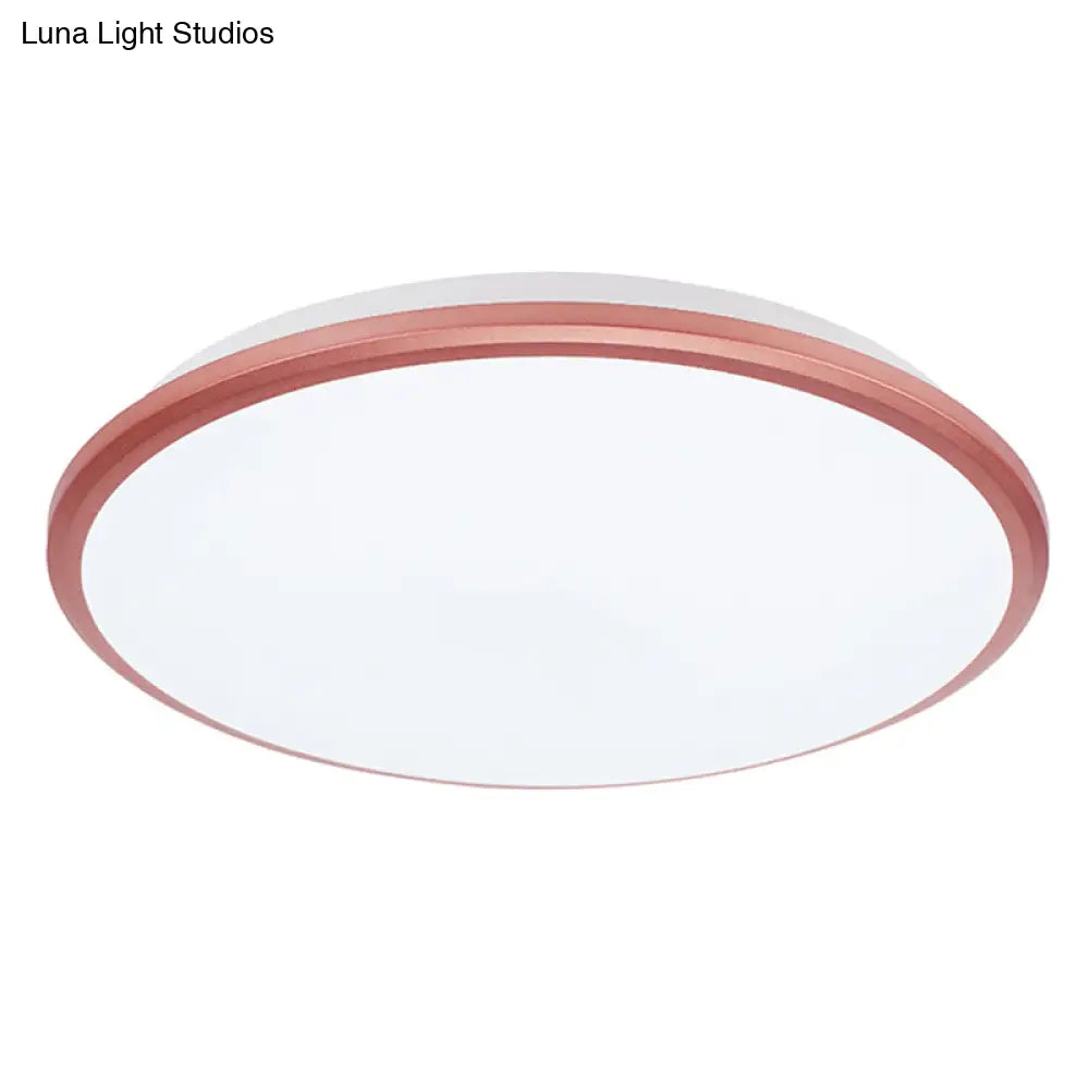 Modern Round Flush Mount Ceiling Light - Super-Thin Design 1 Acrylic Contemporary Fixture