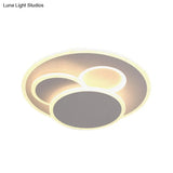 Modern Round Led Ceiling Lamp In Warm/White Light - Acrylic Flush Mount