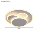 Modern Round Led Ceiling Lamp In Warm/White Light - Acrylic Flush Mount
