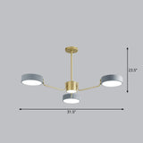 Modern Round Led Chandelier - Minimalistic Acrylic Living Room Hanging Lamp 3 / Grey Third Gear