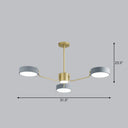 Modern Round Led Chandelier - Minimalistic Acrylic Living Room Hanging Lamp 3 / Grey White