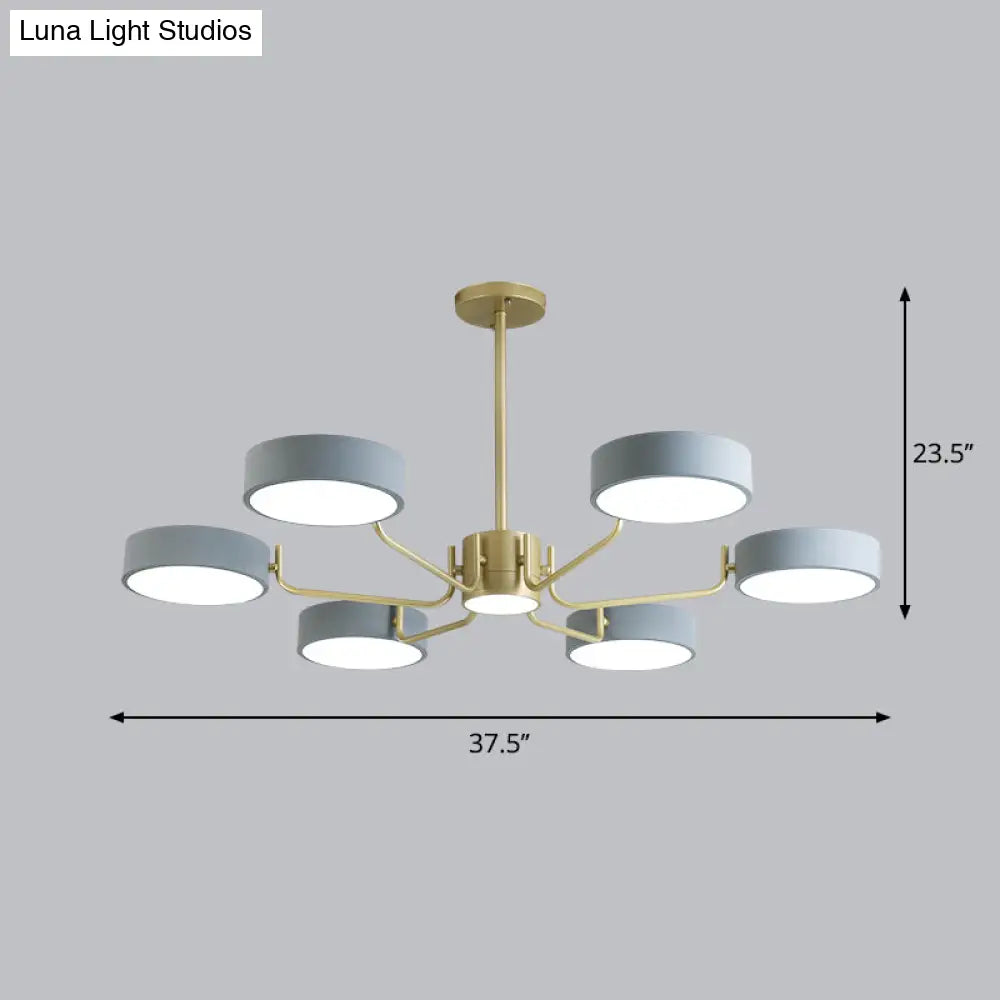 Modern Round Led Chandelier - Minimalistic Acrylic Living Room Hanging Lamp