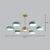 Modern Round Led Chandelier - Minimalistic Acrylic Living Room Hanging Lamp 6 / Green White