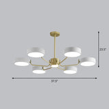 Modern Round Led Chandelier - Minimalistic Acrylic Living Room Hanging Lamp 6 / White
