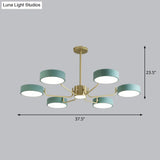 Modern Round Led Chandelier - Minimalistic Acrylic Living Room Hanging Lamp