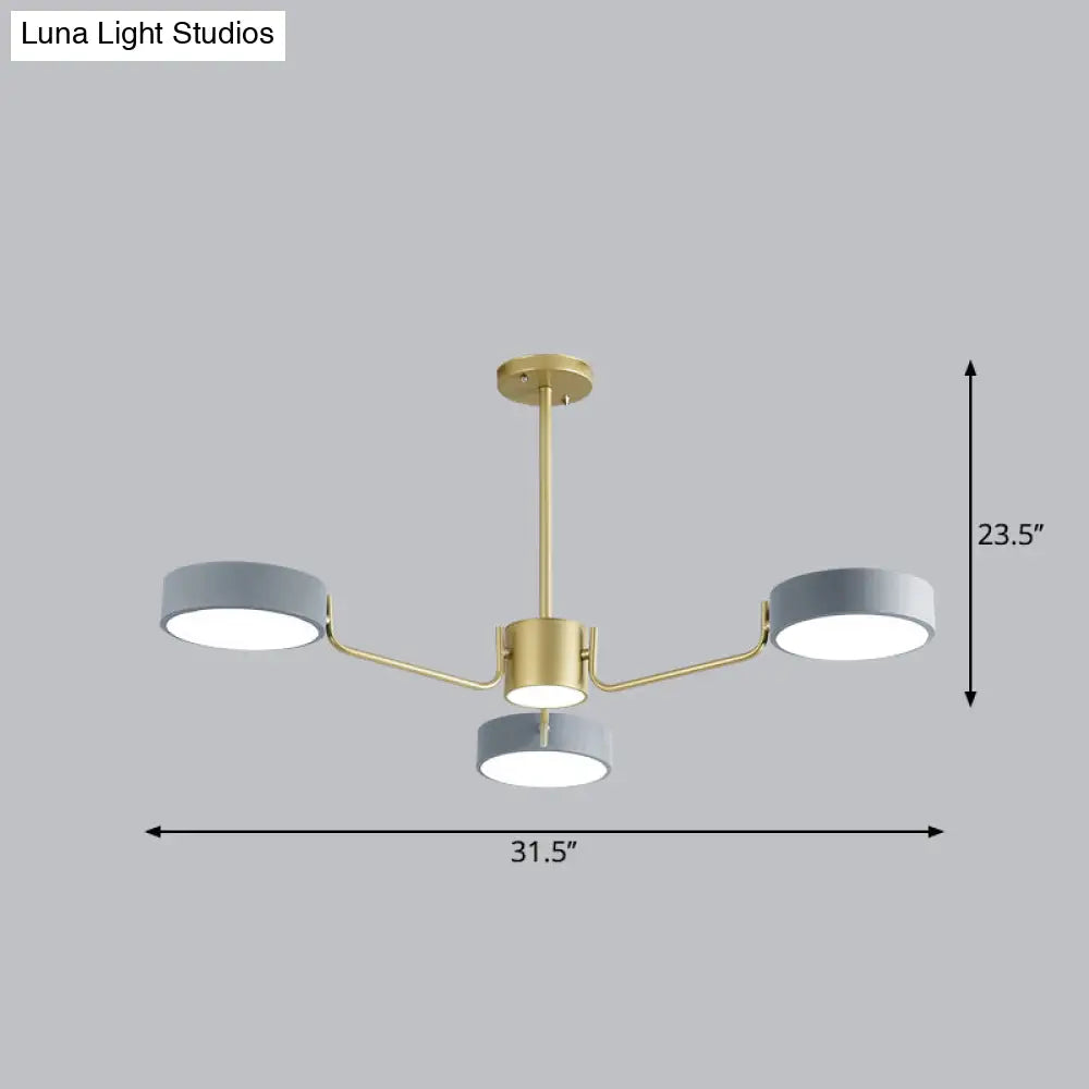 Modern Round Led Chandelier - Minimalistic Acrylic Living Room Hanging Lamp