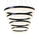 Modern Round Led Chandelier Pendant - Acrylic 1/2/3-Light Ceiling Light Fixture In Black/White/Gold