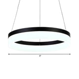 Modern Round Led Chandelier Pendant - Acrylic 1/2/3-Light Ceiling Light Fixture In Black/White/Gold