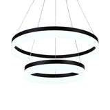 Modern Round Led Chandelier Pendant - Acrylic 1/2/3-Light Ceiling Light Fixture In Black/White/Gold