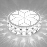 Modern Round Led Crystal Flush Ceiling Light Fixture For Corridors