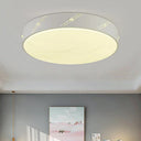 Modern Round Led Flush Mount Ceiling Light Fixture For Bedroom With Acrylic Diffuser White