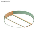 Modern Round Led Flush Mount Light In Macaron-Inspired Colors For Living Room Ceiling