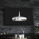 Modern Round Led Pendant Light For Dining Room - Metallic Suspension Fixture Silver / White