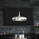 Modern Round Led Pendant Light For Dining Room - Metallic Suspension Fixture Silver / White