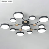 Modern Round Living Room Chandelier Pendant Light - Nordic Style Acrylic 11 Heads