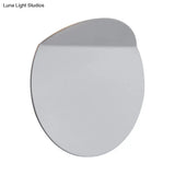 Modern Round Metal Wall Sconce Light - Black/Grey/White Led Corridor Mount