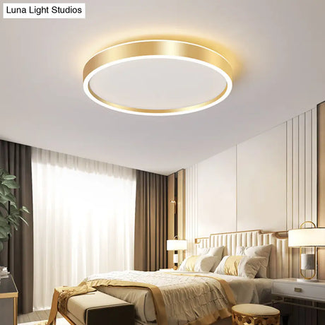 Modern Round Shade Led Flush Mount Acrylic Ceiling Lighting For Living Room