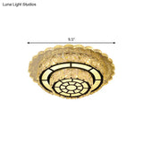 Modern Round/Square Crystal Led Chrome Flush Mount Ceiling Light Fixture For Balcony