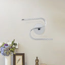 Modern S-Shape Wall Mounted Led Bedside Sconce In Chrome With Acrylic Shade Warm/White Light / White
