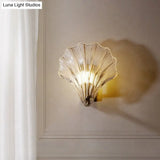 Modern Scalloped Metal Wall Sconce With Shell Shade For Corridor Décor