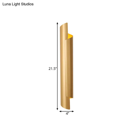 Modern Scrolled Wall Lamp - Black/White/Gold 2-Light Sconce 16/21.5/29.5 Wide