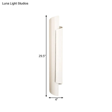 Modern Scrolled Wall Lamp - Black/White/Gold 2-Light Sconce 16/21.5/29.5 Wide