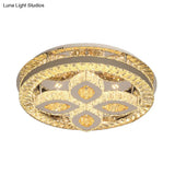Modern Semi Mount Led Ceiling Light With Crystal Accents - Clover/Star Bedroom Lighting In Chrome