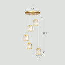 Modern Shaded Glass Multi-Light Pendant For Living Room Ceiling 5 / Gold