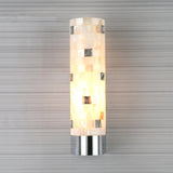 Modern Shell 1-Head Chrome Pillar Wall Lamp - Stylish Bathroom Sconce Lighting