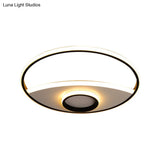 Modern Silver Circle Ceiling Fixture: Acrylic Flushmount Lights In Warm/White 16/19.5/23.5