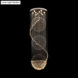 Modern Silver Crystal Ball Pendant Light With 10-Lights Ideal For Staircases