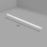Modern Silver Finish Led Ceiling Light Fixture For Office - Aluminum Rod Shape Flushmount / 35.5’