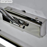 Modern Silver Finish Linear Wall Mount Led Stainless Steel Vanity Lamp For Bedroom - 16/23.5 Width