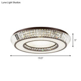 Modern Simple Crystal Block Led Coffee Flush Mount Lighting For Living Room