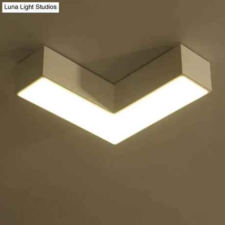 Modern Simple Led Living Room Restaurant Ceiling Lamp Warm Light / Large White (45C 24W)