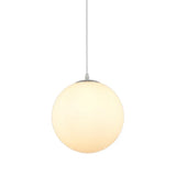 Modern Simple White Glass Round Ceiling Light For Restaurants - 1 Fixture / 10