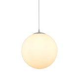 Modern Simple White Glass Round Ceiling Light For Restaurants - 1 Fixture / 14