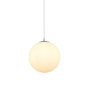Modern Simple White Glass Round Ceiling Light For Restaurants - 1 Fixture / 6