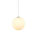 Modern Simple White Glass Round Ceiling Light For Restaurants - 1 Fixture / 6