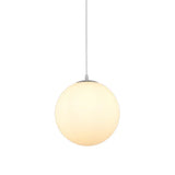 Modern Simple White Glass Round Ceiling Light For Restaurants - 1 Fixture / 7
