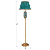 Modern Single Floor Lamp With Empire Shade And Pleated Fabric - Perfect For Living Room Green