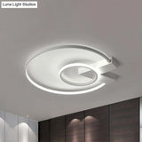 Modern Single Light White/Gold Flushmount Ceiling Fixture With Acrylic Panels