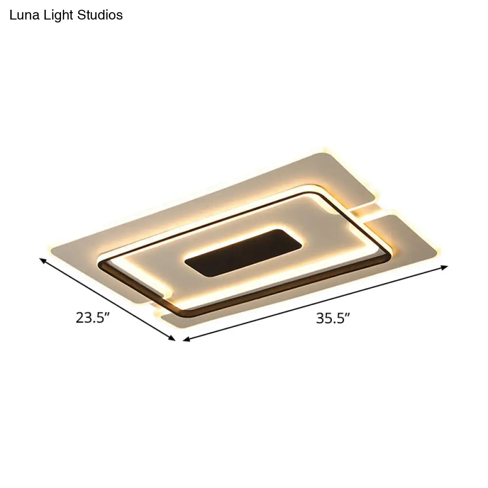 Modern Slim Led Ceiling Light For Living Room In Black And White