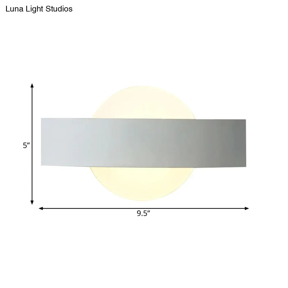 Modern Slim Led Wall Lamp: White Acrylic Sconce Light For Living Room
