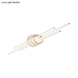 Modern Slim Linear Flush Light Fixture - White/Black Led Acrylic Ceiling Lamp